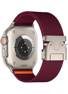 Nylon Band Compatible With Watch Series 10 Ultra 2 9 8 Ultra 8 7 6 Se Elastic Nylon Strap With Double Button Clasp