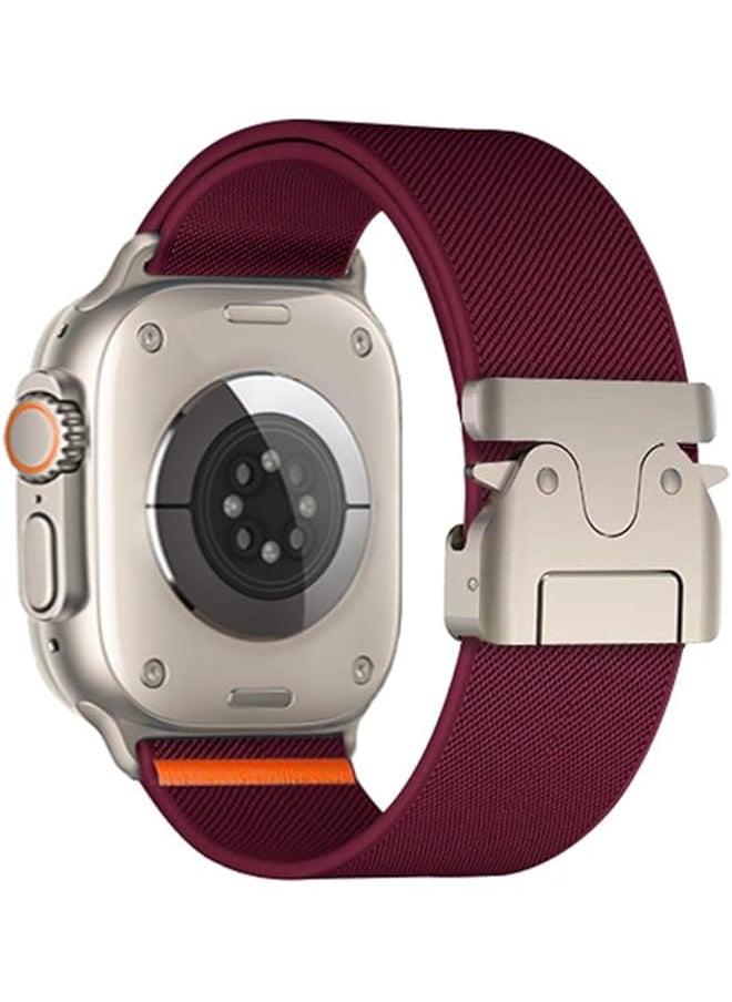 Dado - Nylon Band Compatible With Watch Series 10 Ultra 2 9 8 Ultra 8 7 6 Se Elastic Nylon Strap With Double Button Clasp - Image 1