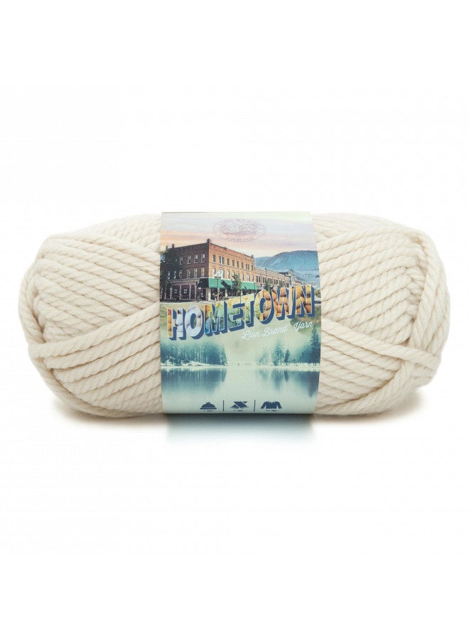 Lion Brand Yarn خيوط ليون براند هومتاون، خيوط سميكة، خيوط للحياكة والكروشيه، عبوة واحدة، كريمة هيوستن - Image 1