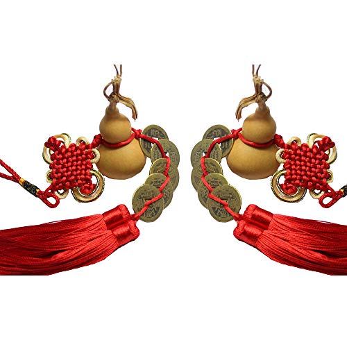 FengShuiGe 2PCS Wooden Hu Lu (Gourd) for Chinese Feng Shui - Chinese Good Luck Wu Lou - Image 1