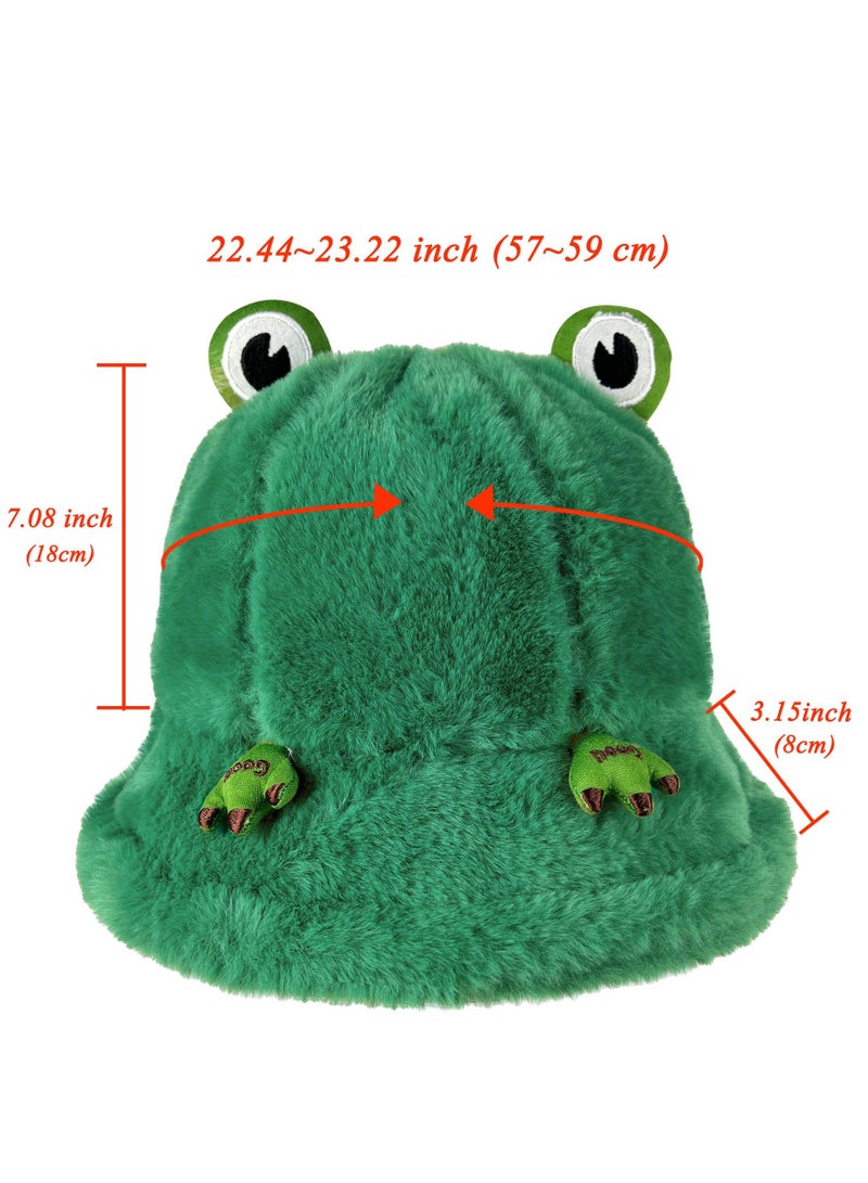 Fuzzy Bucket Hat Women Men Furry Fur Hats Winter Warm Plush Fisherman Fluffy Sherpa Funny, Wide Brim Fun Unisex Outdoor - Image 2