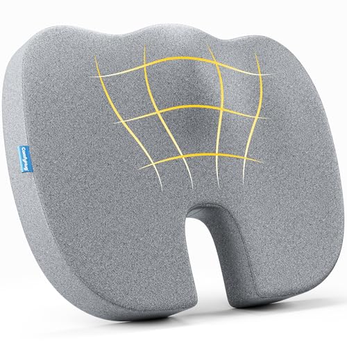 ComfyHug Memory Foam Coccyx Seat Cushion – Orthopedic Chair Pad for Tailbone, Sciatica & Back Pain Relief | Ideal for Office Chairs, Car Seats & Home Use | Washable Cover (18 x 14 x 2.5 Inch) - Image 1