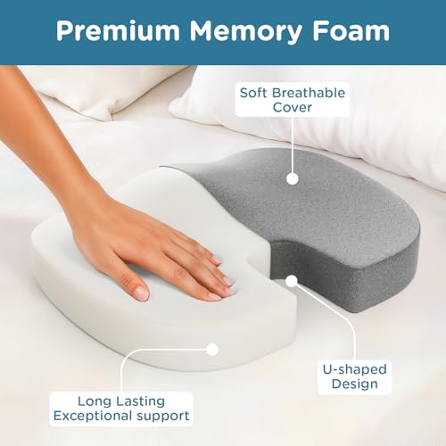 ComfyHug Memory Foam Coccyx Seat Cushion – Orthopedic Chair Pad for Tailbone, Sciatica & Back Pain Relief | Ideal for Office Chairs, Car Seats & Home Use | Washable Cover (18 x 14 x 2.5 Inch) - Image 4
