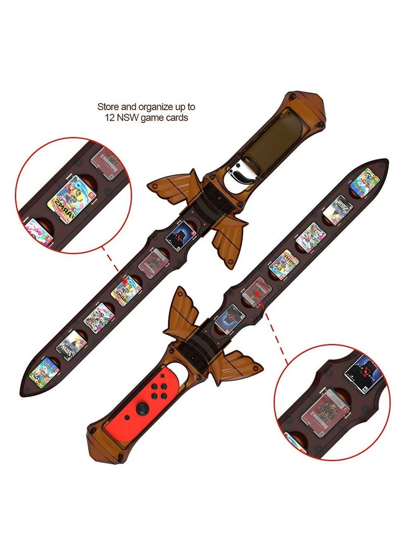 KASTWAVE Compatible with Switch Sports Accessories, Gaming Sword Compatible with Switch Sports Chambara (Swordplay)/The Legend of Zelda: Sky Sword HD, for Joycon Right Controller with 12 Game Card Slots - Image 2