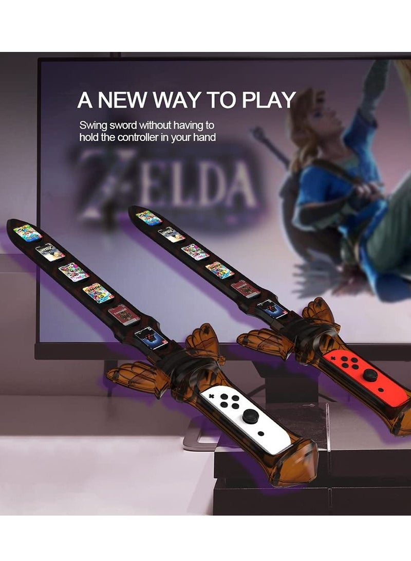 KASTWAVE Compatible with Switch Sports Accessories, Gaming Sword Compatible with Switch Sports Chambara (Swordplay)/The Legend of Zelda: Sky Sword HD, for Joycon Right Controller with 12 Game Card Slots - Image 4