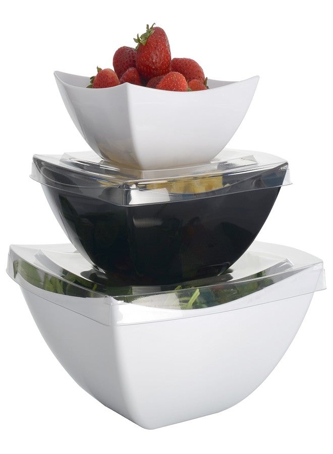 Fineline Settings Wavetrends White China-Like Square 8 oz. Serving Bowl 80 Pieces - Image 2