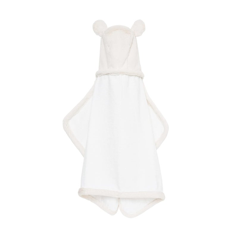 Little Giraffe Luxe Baby Towel with Ears, 24" x 41", Cream - Image 1