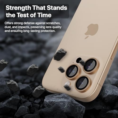 CASEGEAR Clear Pro Camera Lens Protector Compatible With iPhone 16 Pro /16 Pro Max | HD Clarity | Scratch Resistant | Complete Coverage | Easy Installation | Dessert - Image 3