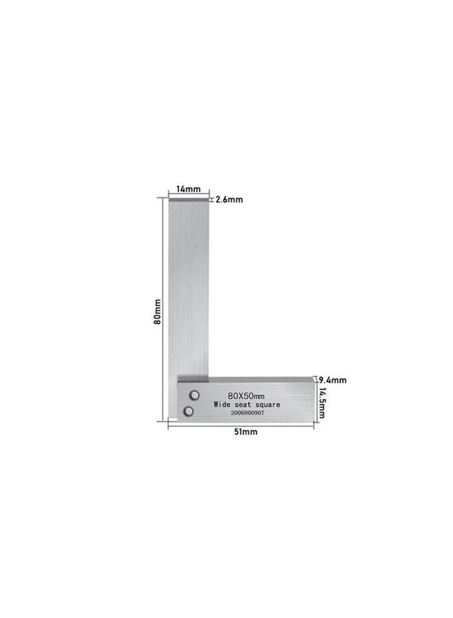 80x50mm 90 Degree Right Angle Engineer Set Precision Ground Steel Hardened Ruler Machinist Square - Image 5