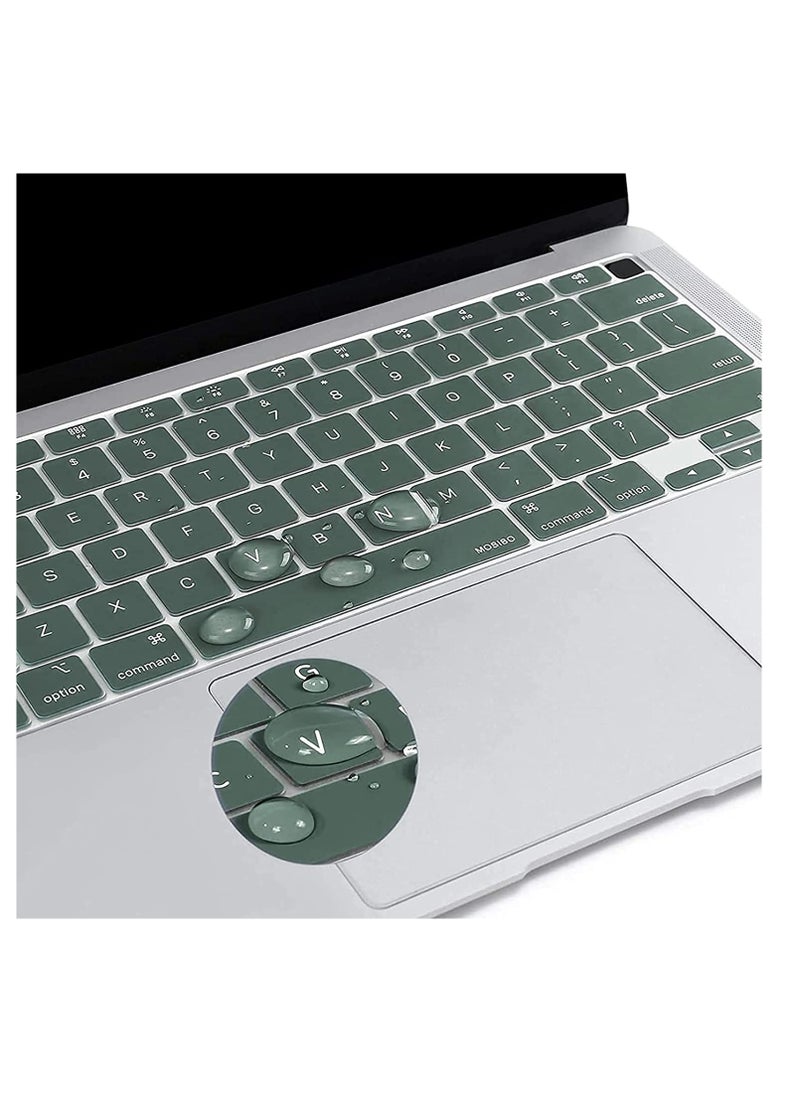 Generic Keyboard Cover Skin Compatible with MacBook Air 15 M4 A3241/M3 A3114 /M2 A2941/Air 13.6 M4 A3240/M3 A3113 /M2 A2681/Pro 14 M4 M3 M2 M1 A3112 A3401 A3185 A2918 A2992 A2779 A2442/Pro 16 M4 M3 M2 M1 A3403 A3186 A2991 A2780 A2485, Midnight Green  - Image 2