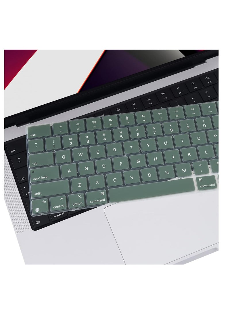 Generic Keyboard Cover Skin Compatible with MacBook Air 15 M4 A3241/M3 A3114 /M2 A2941/Air 13.6 M4 A3240/M3 A3113 /M2 A2681/Pro 14 M4 M3 M2 M1 A3112 A3401 A3185 A2918 A2992 A2779 A2442/Pro 16 M4 M3 M2 M1 A3403 A3186 A2991 A2780 A2485, Midnight Green  - Image 4