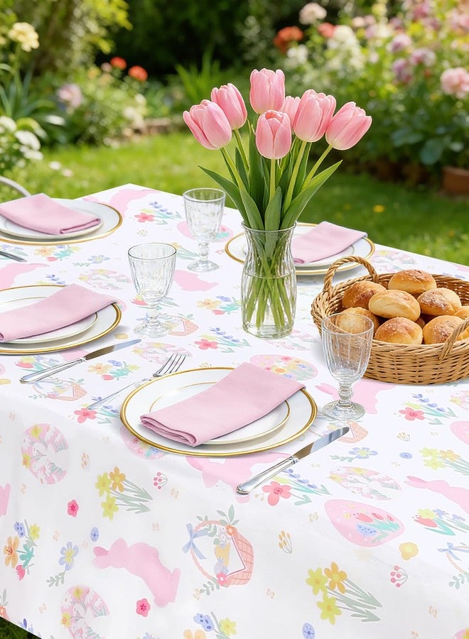 SoarDream Easter Tablecloth-Spring Tablecloths Rectangular 57x84 Inch, Easter Bunny Flower Tablecloth Rectangle Waterproof Table Cover for Holiday Dinner Picnic Home Party Decor - Image 5