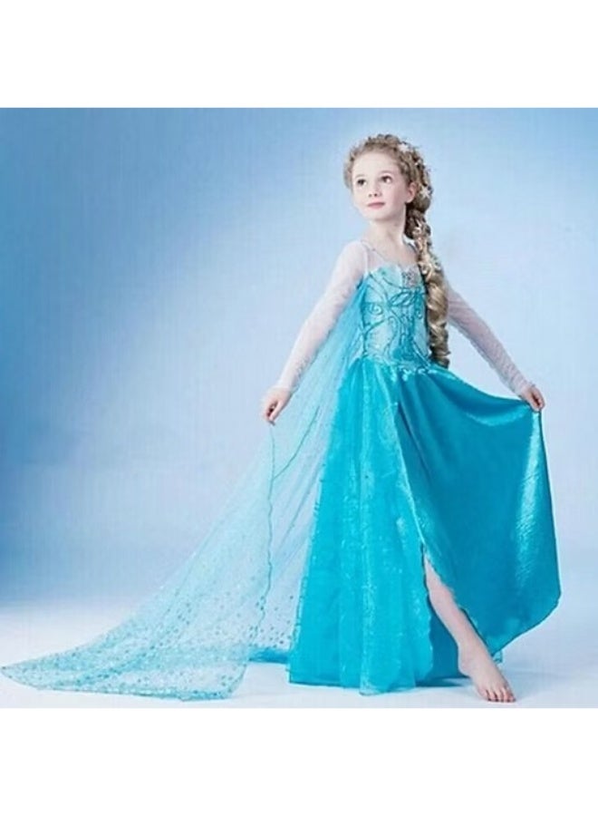 Elsa Doll Princess Elsa Dress for Girls Frozen Elsa Costume for Girls Birthday Party Dress Up Clothes Small Size 110cm - Image 1