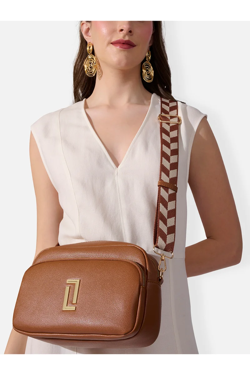 Lavie Luxe Women's Soft Sophie 2-Compartment Sling Bag (Tan)