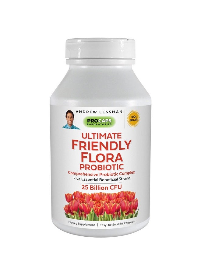 Andrew Lessman Ultimate Friendly Flora Probiotic 30 Capsules 25 Billion Cfu Comprehensive Blend Of Five Probiotic Strains Powerful Immune And Digestive Support. Probiotics For Women Or Men  - Image 1