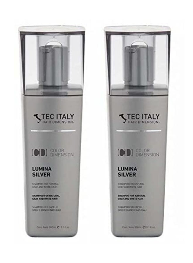 Tec Italy Lumina Silver Shampoo for Natural Gray and White Hair 101 oz Pack of 2 - Image 1