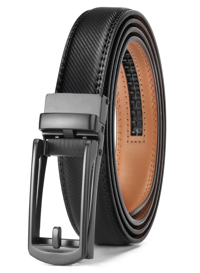 GAEKEAO Mens Belt Leather Micro-Adjust Buckle Ratchet Belts for Men Dress Casual to Formal Trim to Fit with Gift Box (35mm) - Image 1