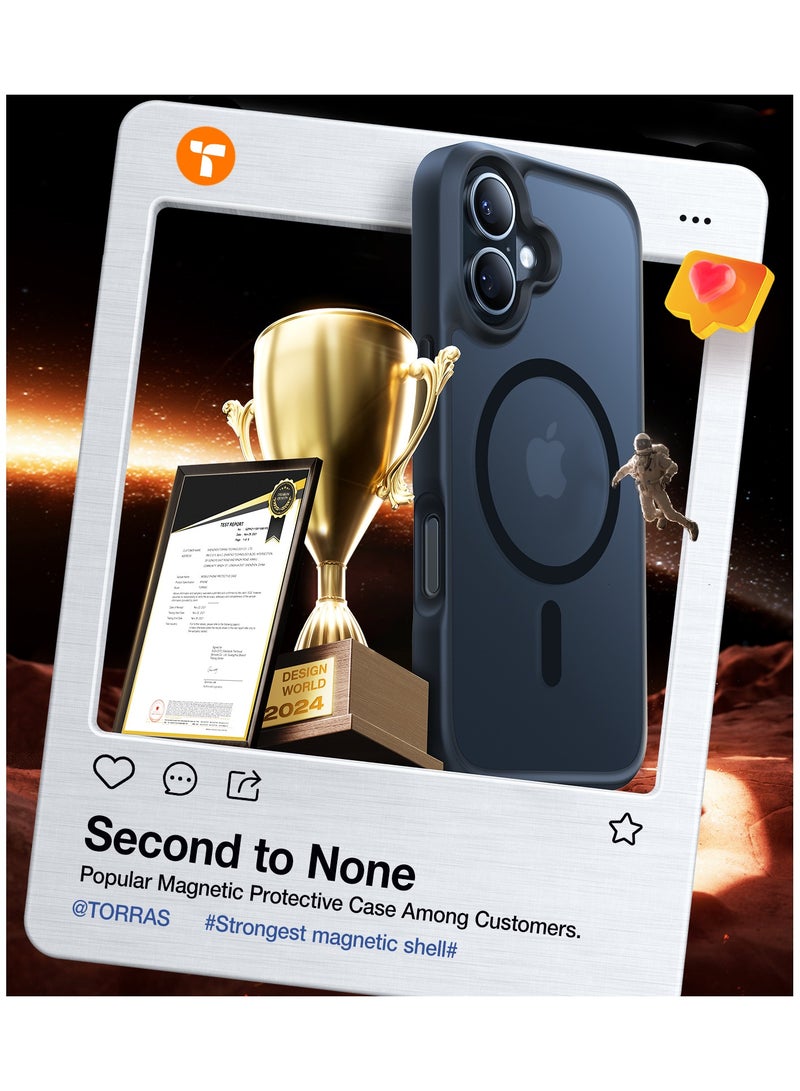 TORRAS Magnetic Shockproof Case For iPhone 16, 18N Mighty Magnetic,12FT Mil-Grade Drop Tested, Fit For MagSafe Protective Hard Back Plastic Slim Phone Case For iPhone 16 6.1", Guardian Magnetic Series (X00FX1528) Black - Image 3