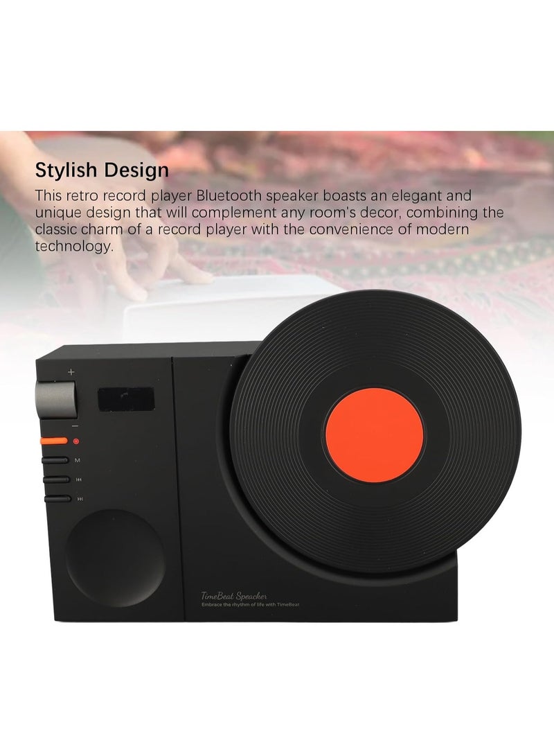 General Turntable Style Speaker Portable BT 5.3 Speaker 1200mAh Versatile USB Rechargeable for Bedroom  - Image 4