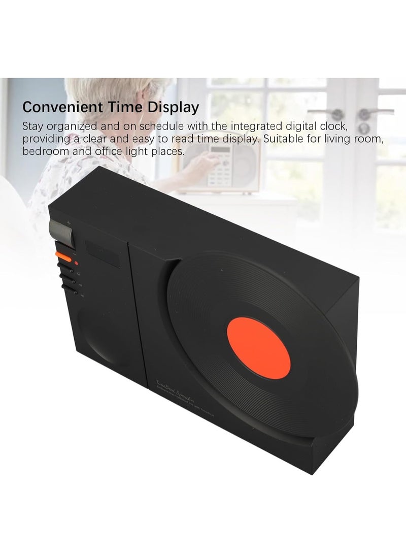 General Turntable Style Speaker Portable BT 5.3 Speaker 1200mAh Versatile USB Rechargeable for Bedroom  - Image 5