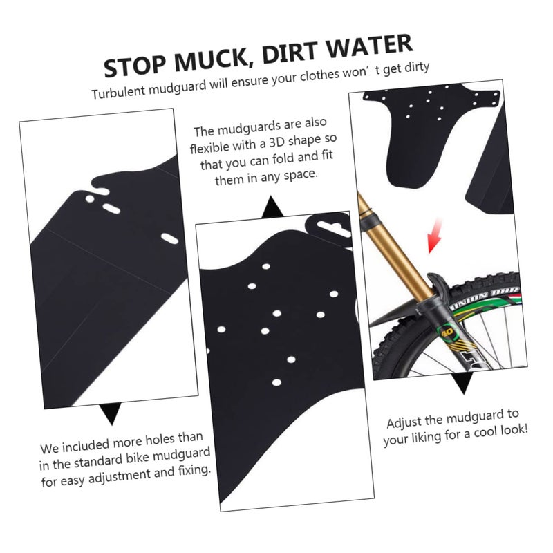 Ultra Thin Adjustable Plastic Bike Mudguard Set Front and Rear for Mountain Bikes - Image 4
