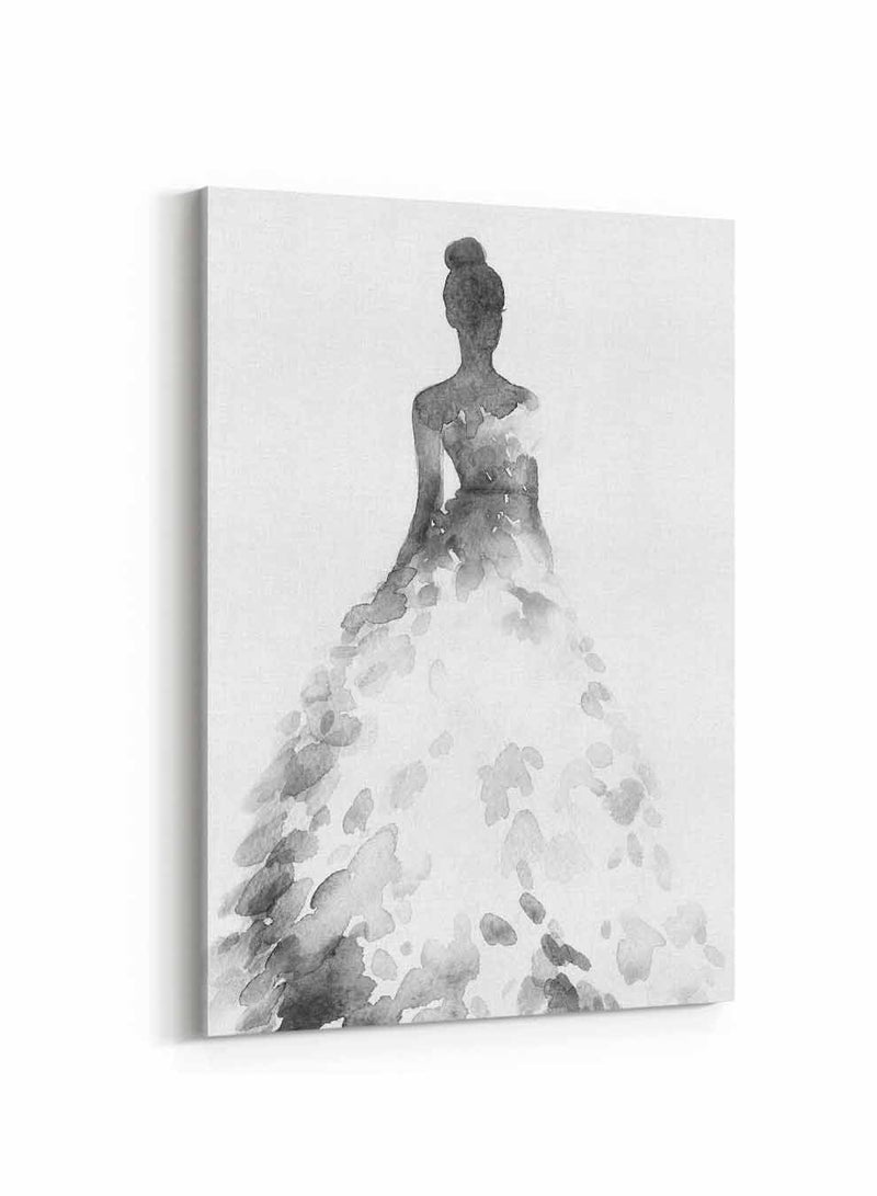 LOWHA Framed Canvas Wall Art Stretched Over Wooden Frame, Woman In Floral Dress Painting, For Home, Living Room, Office Decor - Image 5
