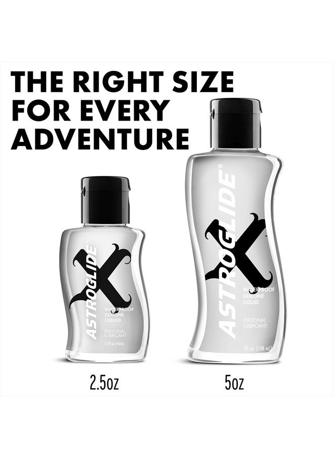 ASTROGLIDE Silicone Lube 2.5oz, X Premium Personal Lubricant, Waterproof For Water Play, Travel-Friendly  - Image 2