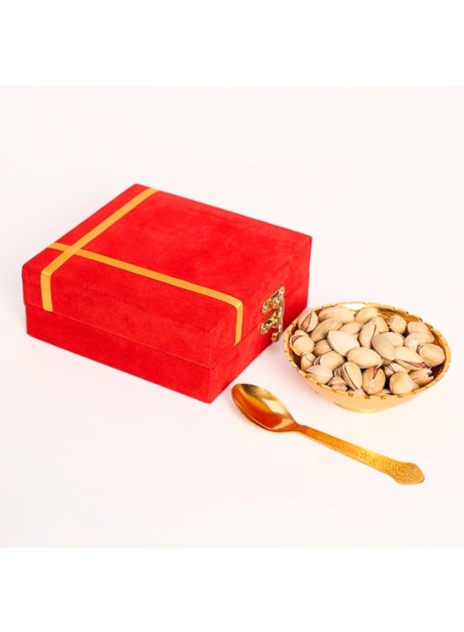 Gold, Silver Bowl Spoon Set Christmas Eid Wedding Home Decoration Friends Family Dessert Dry Fruits - Image 4