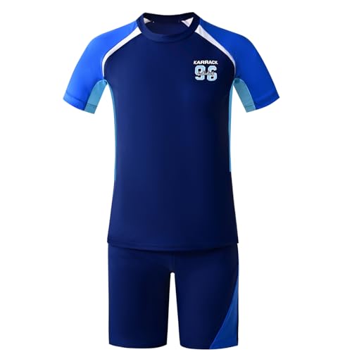 karrack Boys Two Piece Rash Guard Swimsuit Kid Water Sport Short Swimsuit UPF 50+ Sun Protection Bathing Suits - Image 1