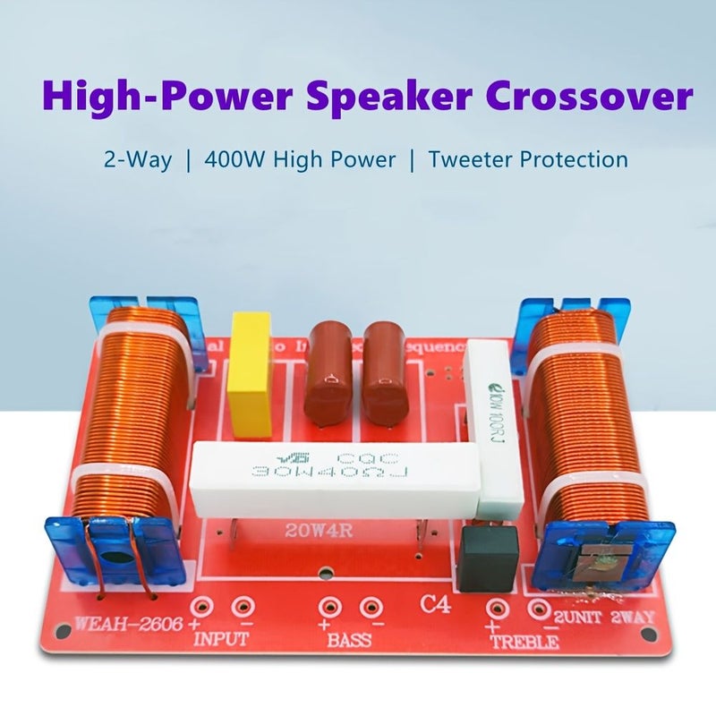1 Pc 400W Professional Stage Speaker Crossover Two Way High Low Frequency Audio Modification Crossover Network - Image 1