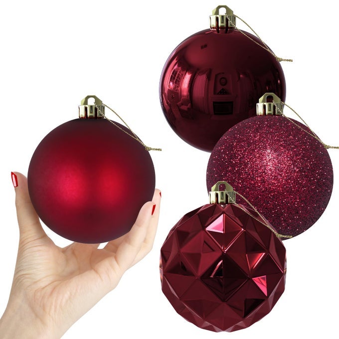 MAROON LARGE CHRISTMAS BALLSCHRISTMAS TREE DECORATION ORNAMENTS SHATTERPROOF HANGING BALLS FOR HANUKKAH NEW YEAR VALENTINE HOLIDAY DECORATIONS BURGUNDY WINE RED DARK RED ORNAMENTSXL404PCS