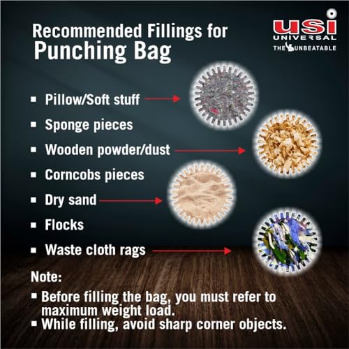 USI UNIVERSAL THE UNBEATABLE Punching Bag, Boxing Bag, 626N Crusher Nylon Unfilled Boxing Bag For Boxing Martial Arts Kickboxing Training, Nylon Material, Long Hanging Strap, Dia 33cm(Length 60cm) - Image 4