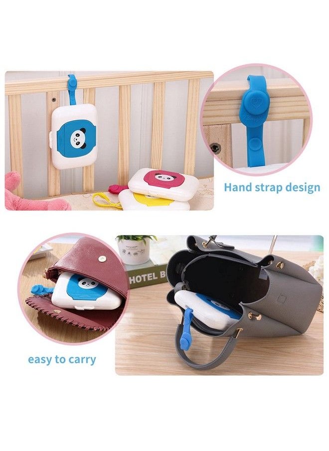 Agatige - Travel Wipes Case Portable Refillable Baby Wipes Dispenser Wet Wipes Container For On The Go(Blue) - Image 1