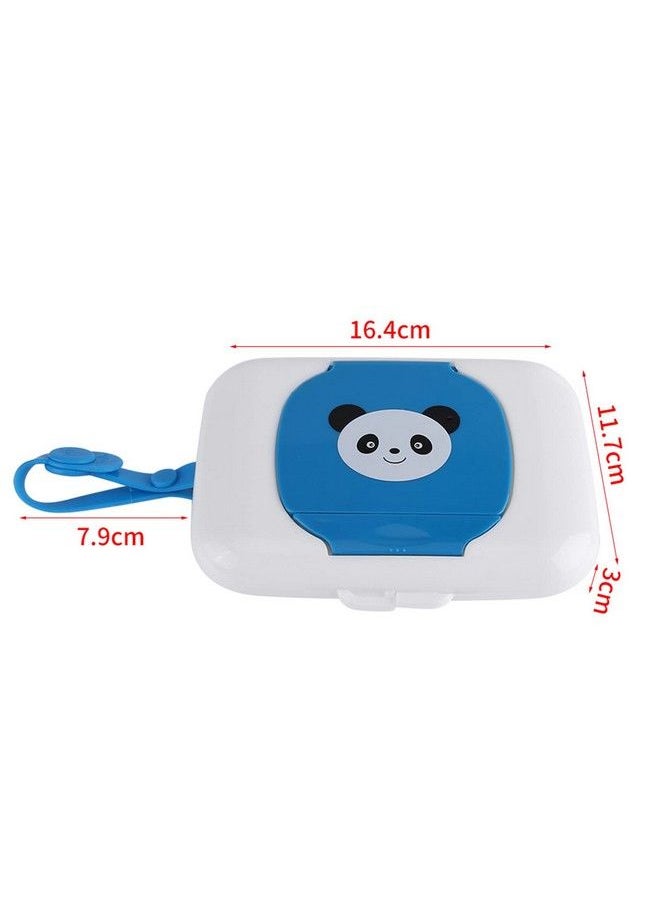 Agatige - Travel Wipes Case Portable Refillable Baby Wipes Dispenser Wet Wipes Container For On The Go(Blue) - Image 1