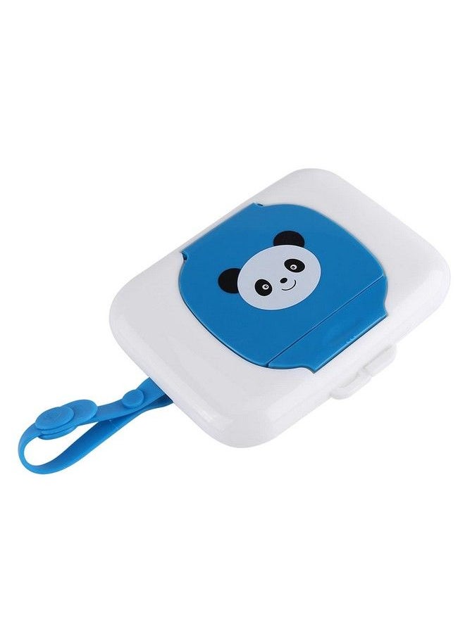 Agatige - Travel Wipes Case Portable Refillable Baby Wipes Dispenser Wet Wipes Container For On The Go(Blue) - Image 1