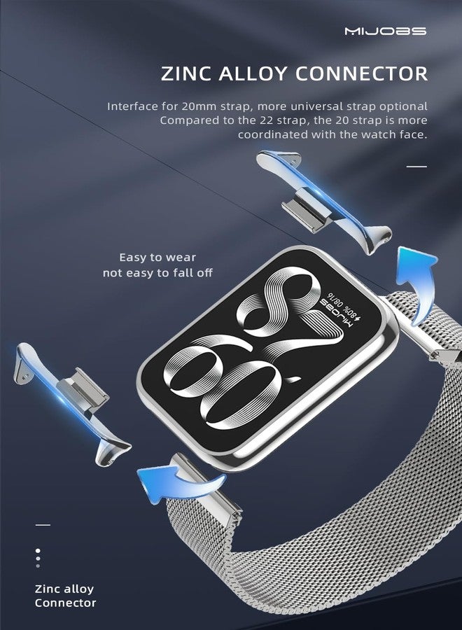 MIJOBS Redmi Watch 5/Mi Smart Band 9 Pro Replacement Strap Metal Bands, Mi Band 8 Pro Adjustable Length Flexible Unisex wristband Compatible with Redmi Watch 4 - Image 4