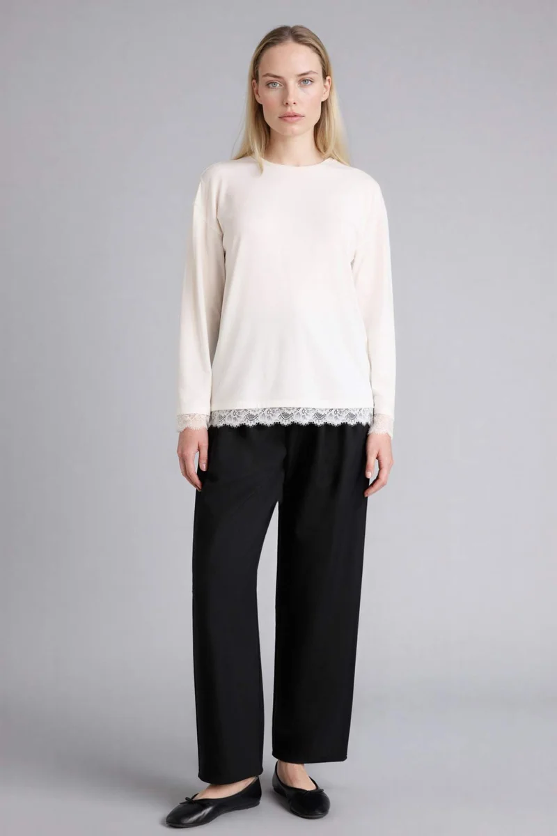DeFacto Relax Fit Crew Neck Long Sleeve T-Shirt