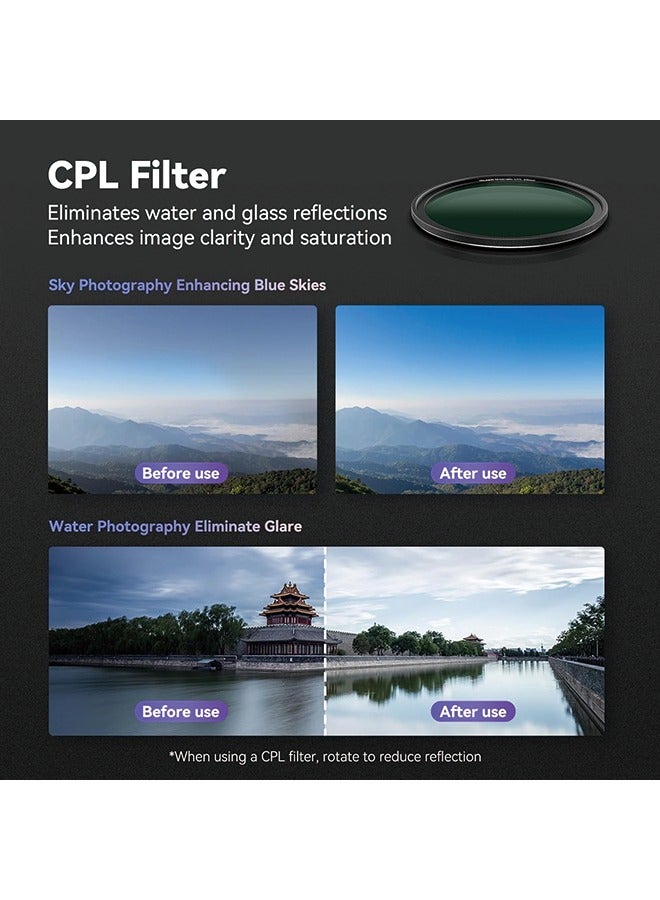 TELESIN Magnetic Circular Polarizers Filter, 58 MM Phone CPL Filter + Magnetic Phone Case for iPhone 15 Pro, Mutil Resistant Coated Super Slim CPL Lens Filtter with HD Optical Glass for iPhone  - Image 4