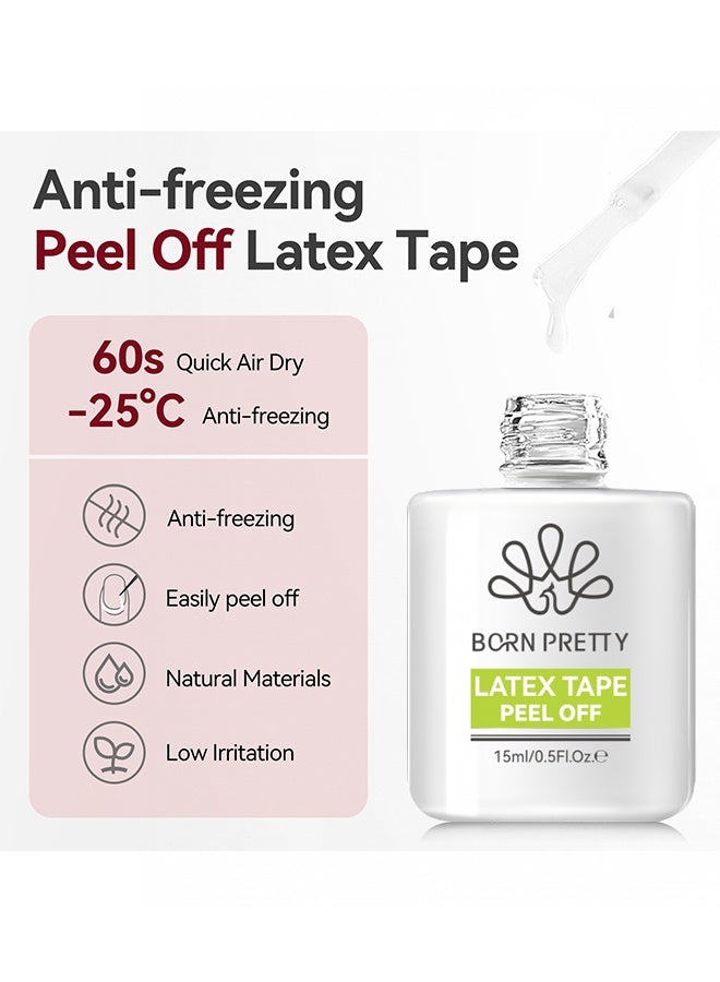 Born Pretty Functional Nail Gel, Latex Tape Peel Off,  Liquid Latex for Nails, Nail Peel Off Cuticle Guard for Nail Polish，with Plastic Nail Stick Nail Art Liquid Latex Tape Cuticle Protectors 15ml - Image 4