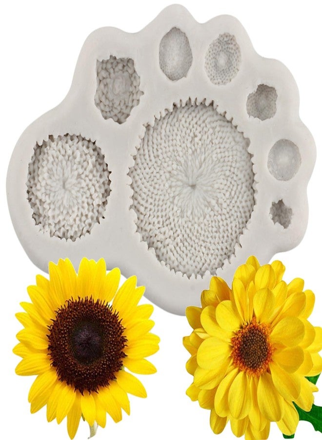 MINFEIDMS Sunflower Fondant Molds Sunflower Stamen Silicone Mold For Cake Decorating Cupcake Topper Candy Chocolate Gum Paste Polymer Clay Set Of 1 - Image 1