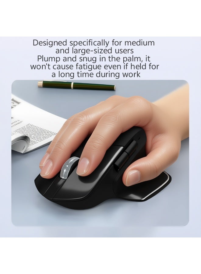 M3 Elite Upgraded ergonomic mouse, wireless Bluetooth, office light sound button charging, compatible with Apple Mac, Huawei Matebook laptops, Inkstone Black - Image 4