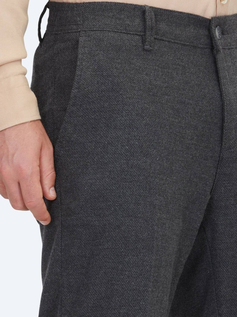 Kip Hard Coal Weaving Jogging Fit Casual Wool Blended Trousers - Image 3