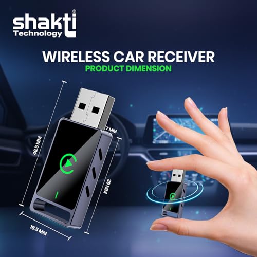 Shakti Technology RideWave 2-in-1 Wireless Carplay Adapter – Wireless Carplay & Android Auto, Bluetooth Connectivity, Only for Cars with OEM Installed Wired Android Auto/CarPlay - 6 Months Warranty - Image 3