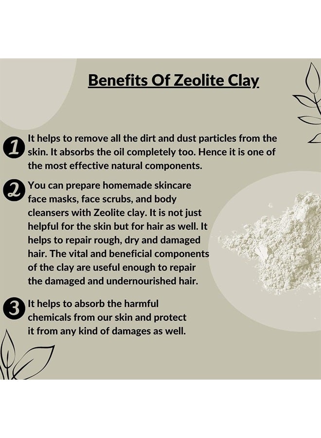 minature Zeolite Clay powder by mi nature | Zeolite clay | 227g(8 oz) | Absorbs excess oil | Skincare face masks, face scrubs, and body cleansers |Repair Damaged Hair | Vegan | 100% Natural - Image 3