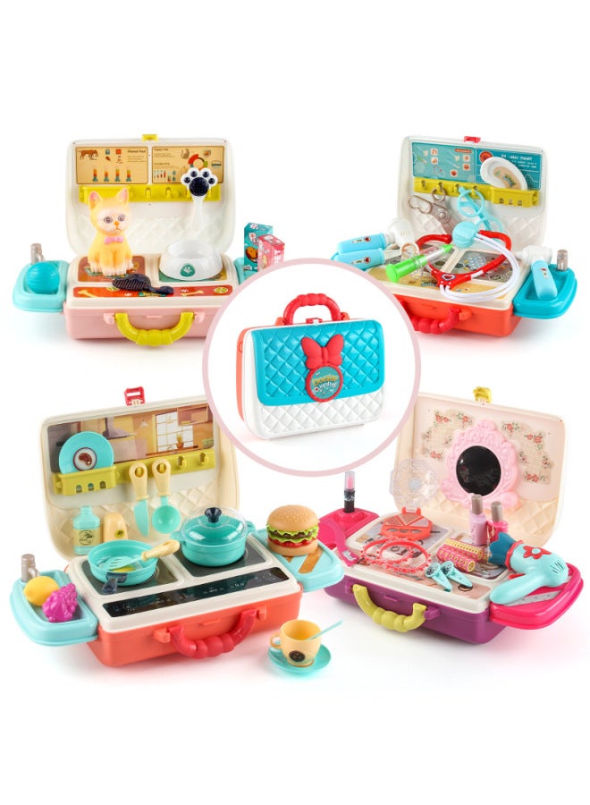 Direct Children Play House Simulation Kitchen Tableware Dresser Backpack Suit Toys-Color:16879 Kitchen 55.6G - Image 2