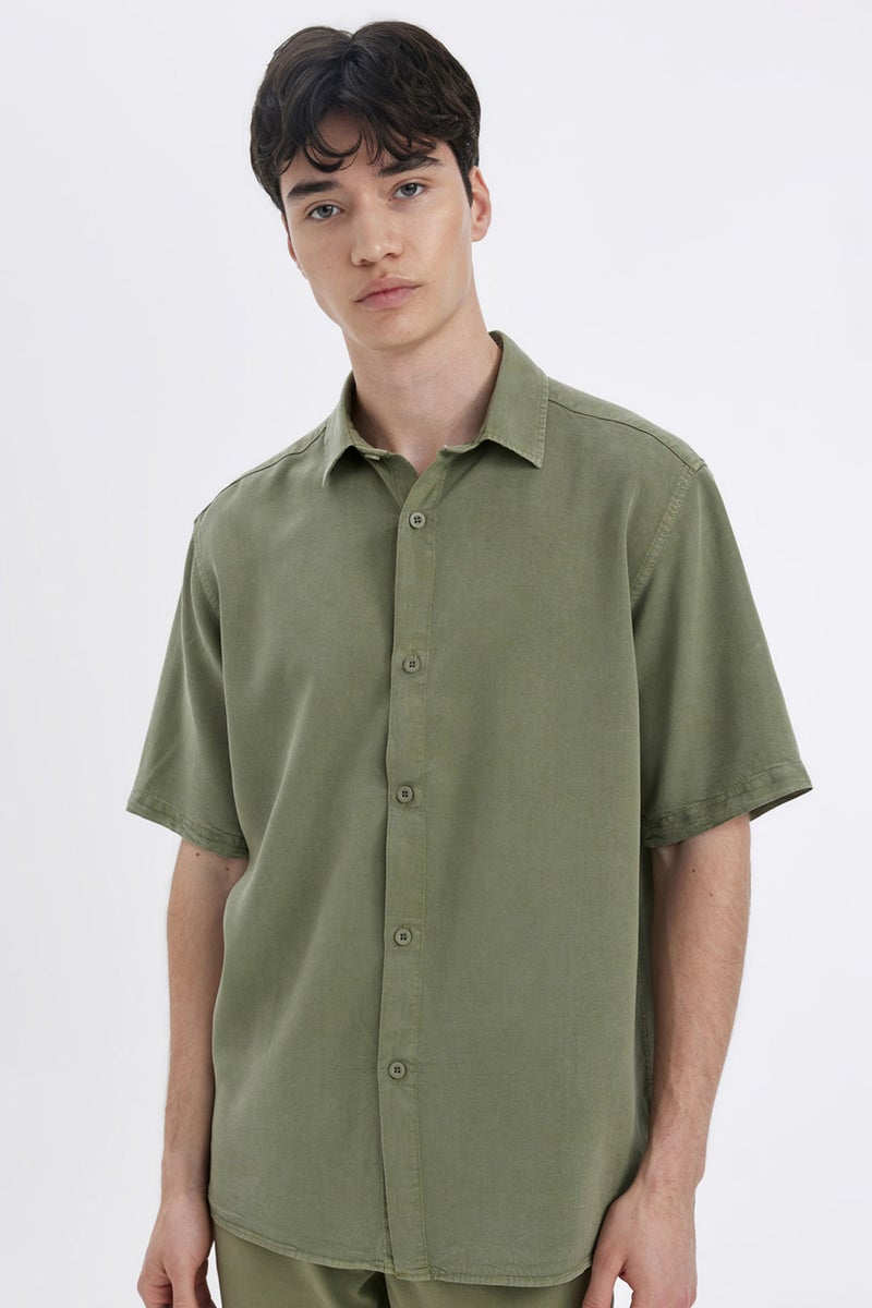 DeFacto Man Regular Fit Tencel Short Sleeve Shirt - Image 1