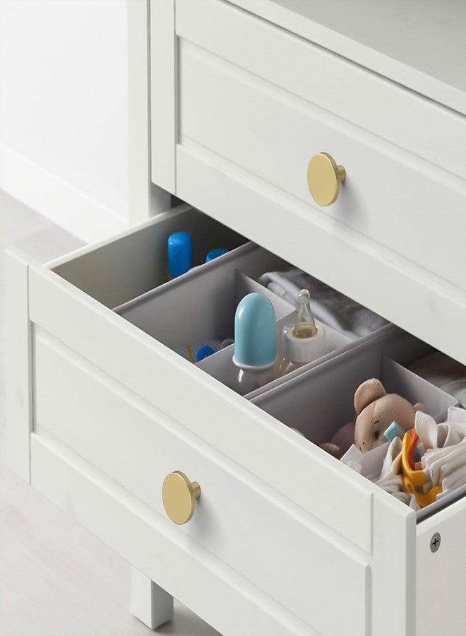 Amerdeco 10 Pack Brushed Gold Cabinet Knobs Single Hole Cabinet Pulls 1 Inch (30MM) Diameter Round Drawer Knobs and Pulls for Bathroom Cabinets K0021 - Image 3