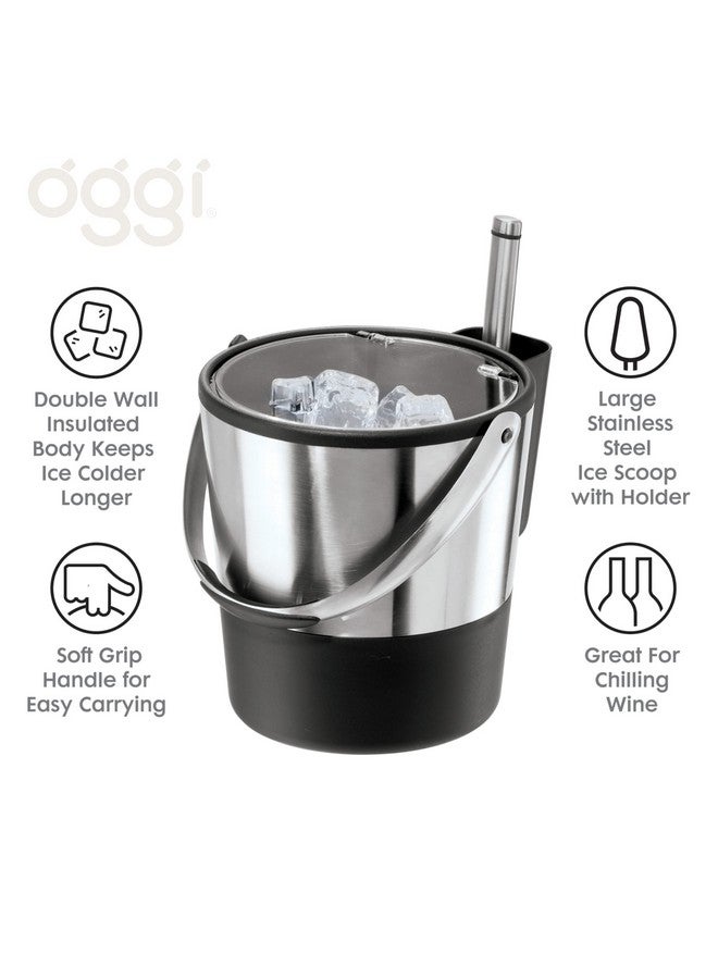 Oggi Oggi Insulated Ice Bucket, 4 Quart / 3.8 L, Stainless Steel, Black.  - Image 4