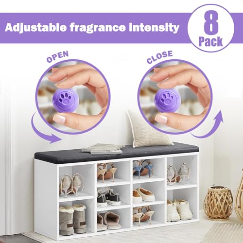 SCENTORINI Shoe Deodorizer Balls, 8 Pack Lavender Scent Sneaker Deodorizer Balls, Odor Eliminator for Smell Shoes Boots, Long Lasting Shoe Freshener for Gym Bags, Drawers and Small Spaces - Image 4