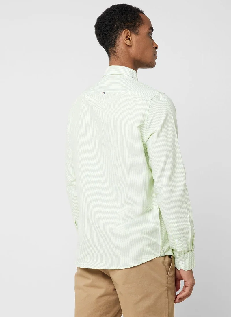 Thomas Scott Thomas Scott Men Olive Green Smart Slim Fit Opaque Casual Shirt